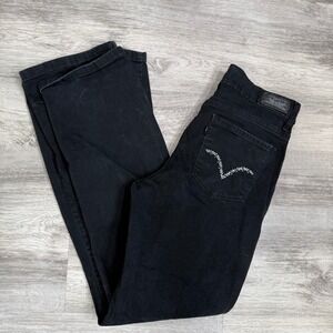 Levi's 512 Women's Slimming Black Bootcut Jeans Embellished Pockets Size 8M